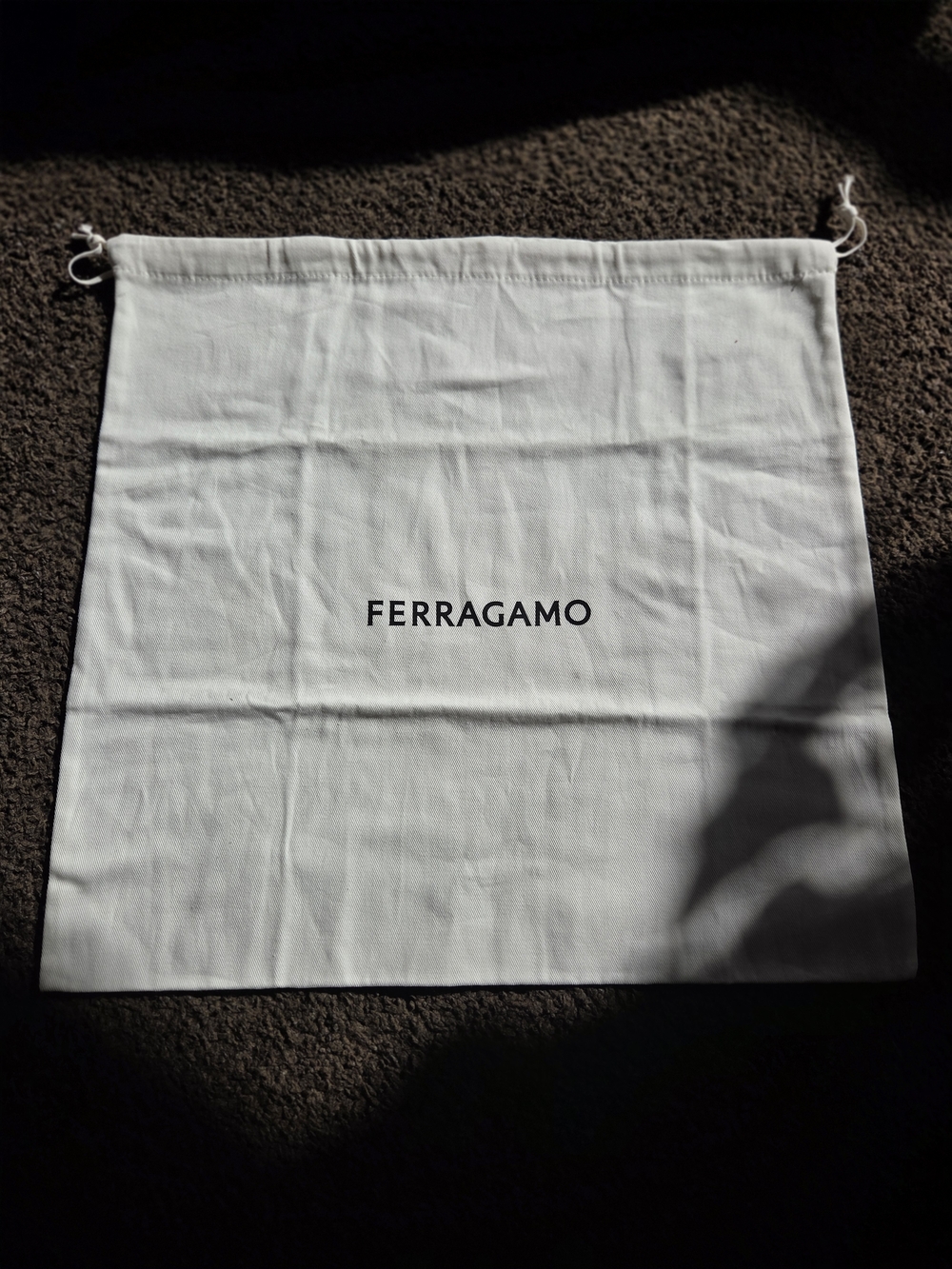 Salvatore Ferragamo White Drawstring Dust Bag